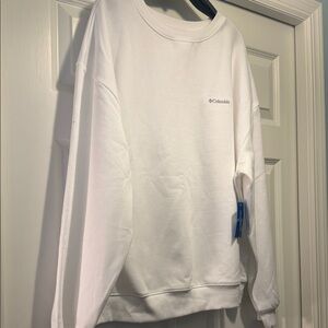 Columbia Women’s White Crewneck Sweatshirt - Small Logo Size XXL NWT